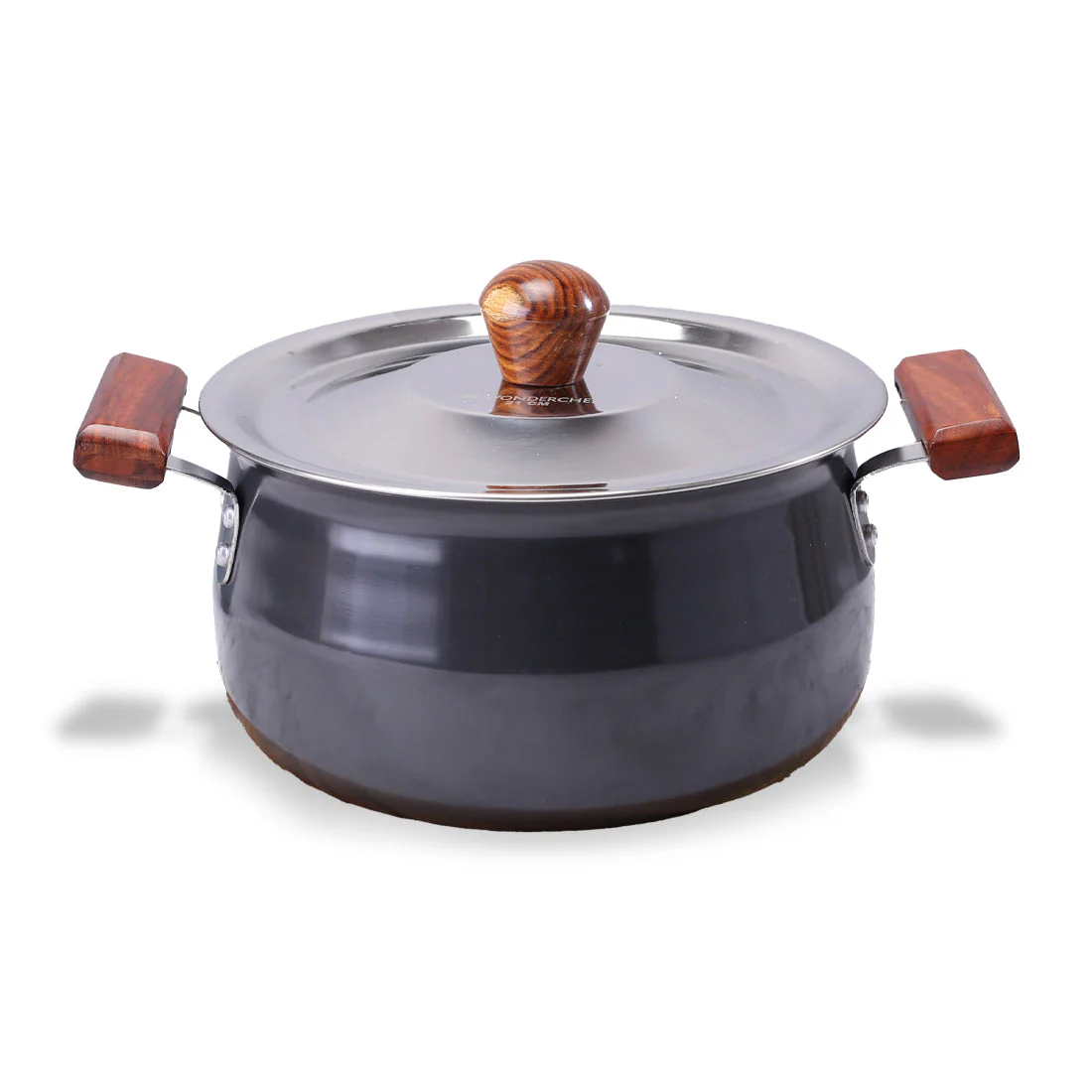 Ebony Hard Anodized Non-stick Biryani Handi with Lid – 5 L | Black