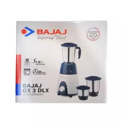BAJAJ GX3 DLX 500 Watts 3 Jar Mixer Grinder